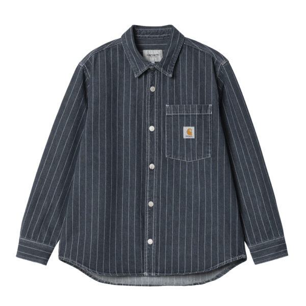 Рубашка джинсовая мужской Carhartt WIP (ORLEAN STRIPE, BLUE/ WHITE (STONE WASHED)) I033009